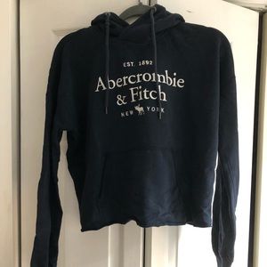ABERCROMBIE cropped navy hoodie size S